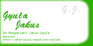 gyula jakus business card